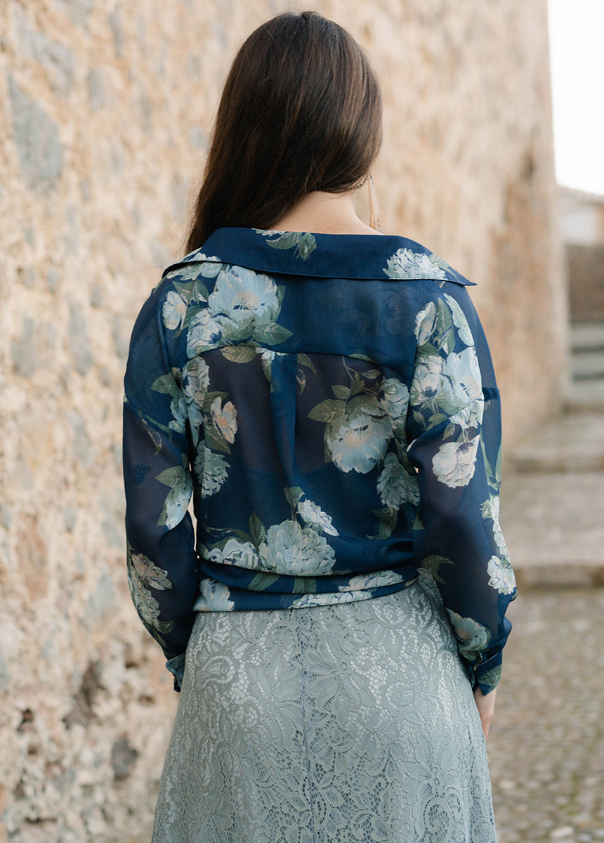 Cleo™ Top in Large Navy Floral
