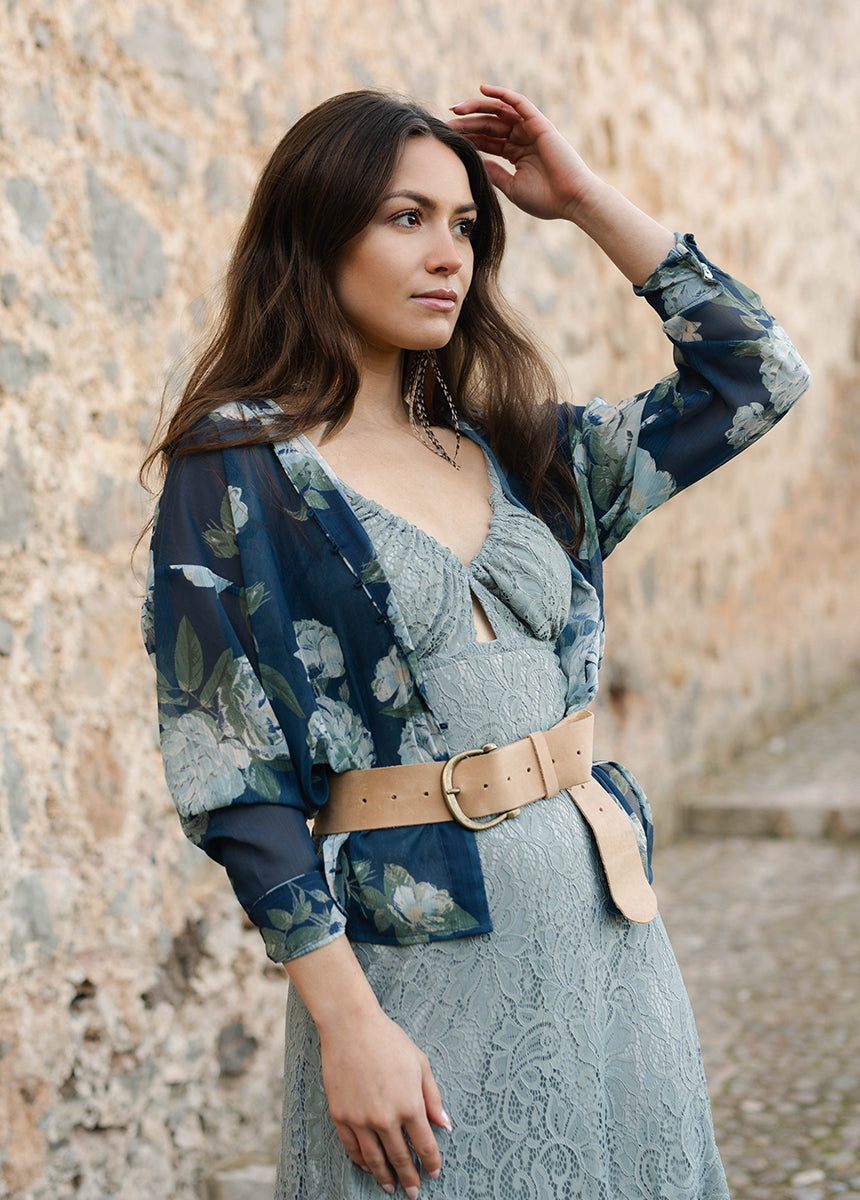Cleo™ Top in Large Navy Floral
